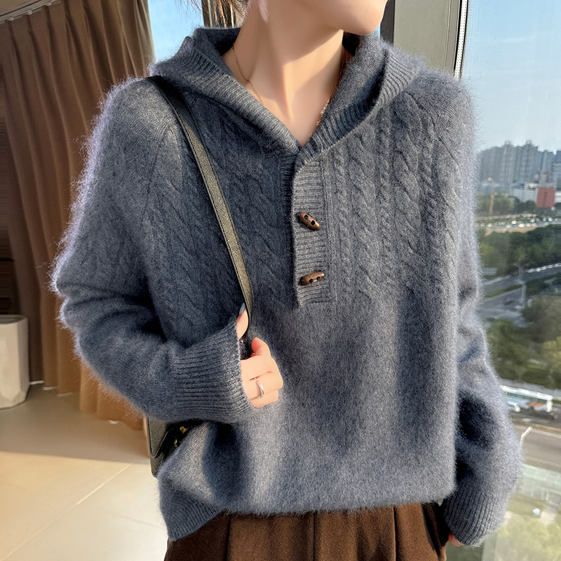 Wool Coat Peacoat - Sweater Rajut Kasmir Mink Murni 100%