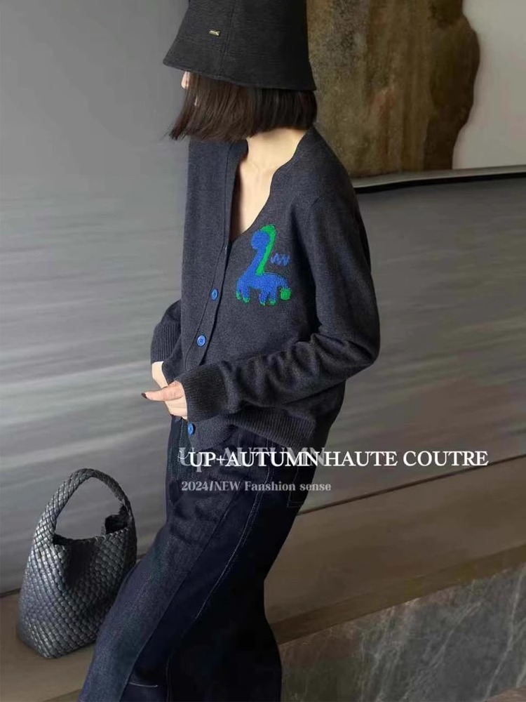 Wool Coat Peacoat - Stasiun Eropa V-neck 100% kasmir jacquard