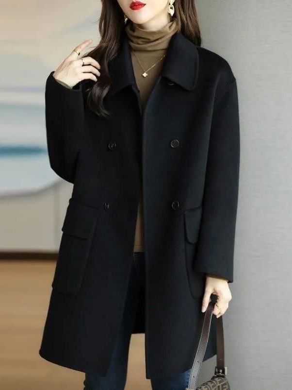 Mantel Wol Panjang Sedang yang - Wool Coat Peacoat ulasan dan harga