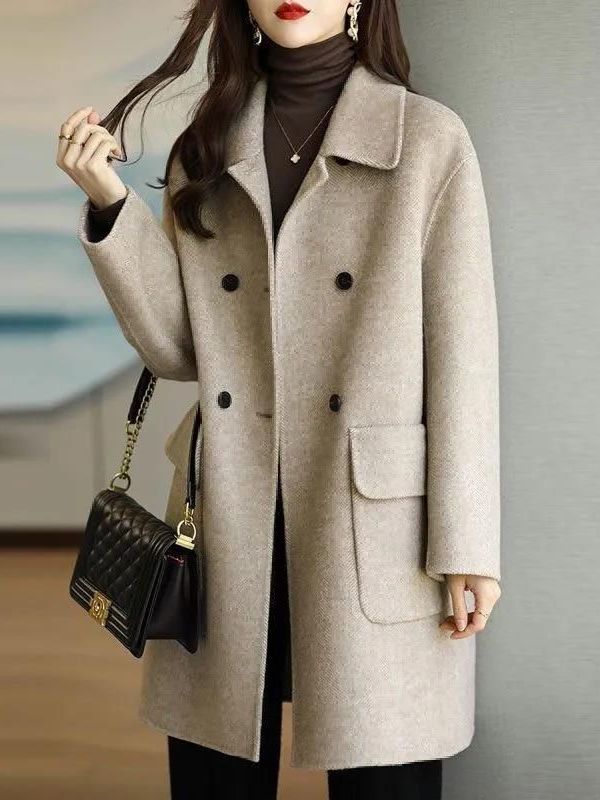 Mantel Wol Panjang Sedang yang - Wool Coat Peacoat ulasan dan harga