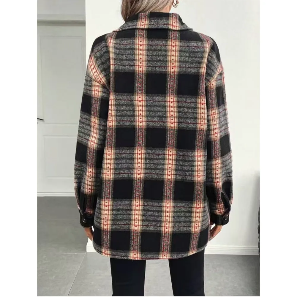 Mantel Lengan Panjang Bermotif - Flannel Shirt Lined ulasan dan harga